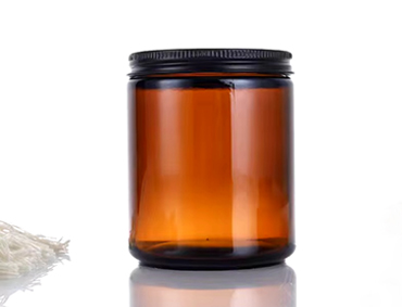 Empty 8oz 250ml Amber Glass Candle Holders, Lanterns and Candle Jars with Metal Lids and Kraft Labels for Making Candles