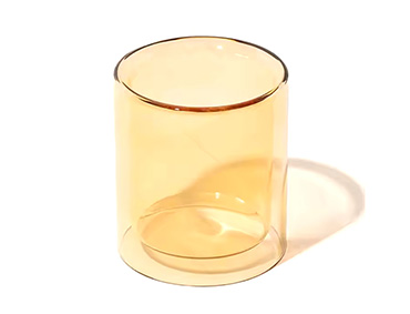 Heat-resistant Straight Side Cylinder Shape Double Wall Tinted Glass Empty High Borosilicate Glass Candle Jars For Candle Making