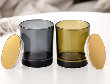 custom candle jar unique thick glass clear brown amber empty candle jars 6oz 7oz 10oz 8 oz candle jar