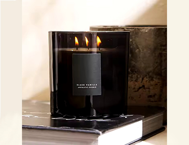 wholesale custom luxury candle vessels unique black glass jars empty 8oz 10oz candle jars with lids