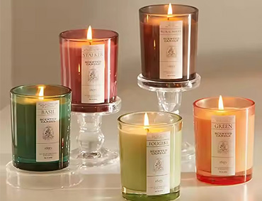 Free Sample Modern Luxury Custom Glass Candle Vessel With Label Translucent Colorful Glass Jar Scented Candle Soy Wax For Home