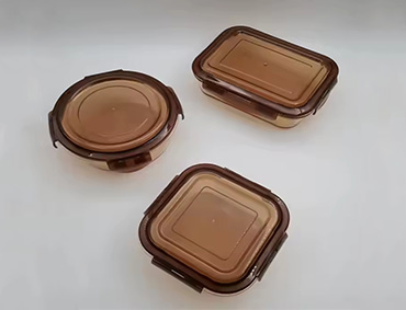 Oval Amber Home Storage ORG Microwave Safe Borosilicate Glass Food Container Meal Prep Food Container with Plastic Vent Lid