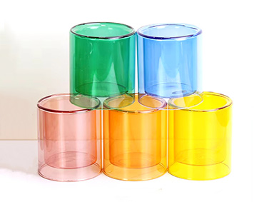 Wholesale Custom Luxury Candle Jar Glass Jar 6oz 10oz 11oz Translucent Color Empty Double Glass Candle Holder For Candle Making