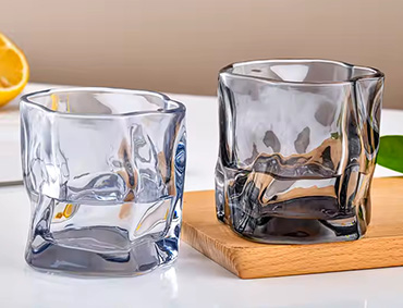 wholesale birthday candle vessel 4oz 8oz unique clear empty glass twist shaped aromatic candles